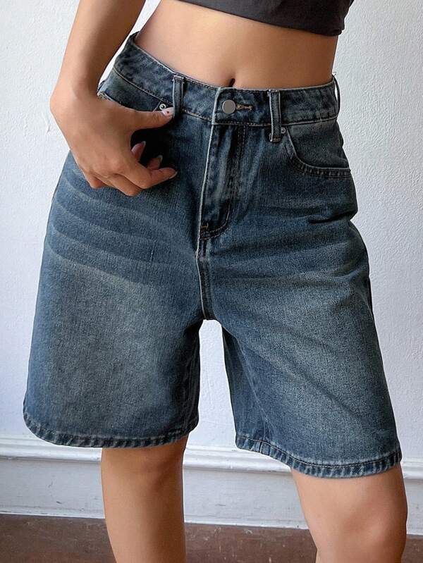 DAZY Summer Casual Wide Leg Denim Shorts