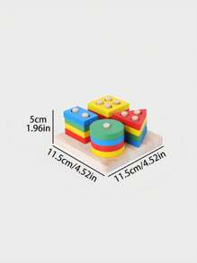 MINKOJA Decoration Wooden Geometric Building Puzzle Matching Toys For Cognitive Color & Shape Recognition And Early Education For Kids School Supplies - Multicolor - View 7