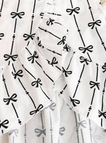 Tween-Mädchen Gewebtes, kariertes, süßes, gerüschtes, gekreuztes, ärmelloses, lockeres Oberteil und lockere Lässig Hose, zweiteiliges Set, Mintgrün, geeignet für Frühlingsausflüge, lässigen Pastoralstil, Lässig ausflüge - Weiss - Übersicht 3