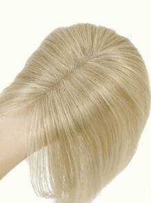 10英寸女士假发片，真人发丝，适合头发稀疏的女性；3.5*4英寸蕾丝假发片，带刘海，夹式接发片