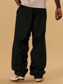 Musero Bungee Fit Cargo Style Trouser Extreme Ruching Detailing Spring Summer Holiday Vacation - Black - View 4
