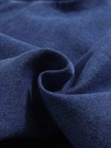 SHEIN 2 piezas Camisas casuales y elegantes de otoño para niños pequeños, suéteres de manga larga de unicolor a cuadros + denim para niños