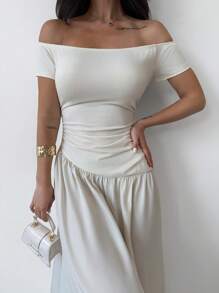 Firerie Women Midi Dresses, Modest - Apricot - View 8