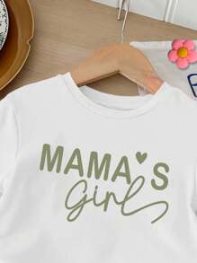 SHEIN Leap Crew Baby Girl Casual Minimalist Short Sleeve Outfit, Suitable For Spring/Summer - Multicolor - View 3
