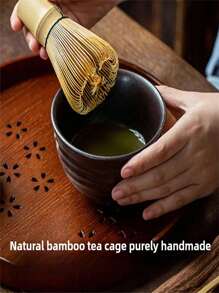 SHEIN 3pcs Handmade Matcha Tea Set, Including Matcha Whisk, Matcha Spoon, Matcha Scoop, Bamboo Matcha Powder Stirrer, Portable Matcha Preparation Tool, Suitable For Japanese Tea Ceremony, Tea Ceremony Lovers, Kitchen, Restaurant Daily Use, Suitable As A Gift For Friends, Boyfriend, Girlfriend, Mother's Day - Multicolor - View 3