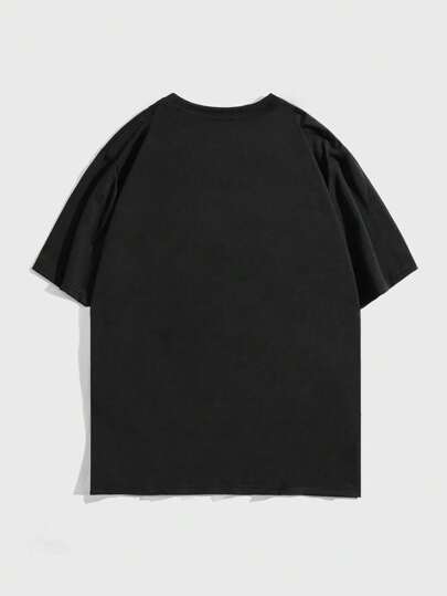 Goth T-shirt à manches courtes col rond casual avec imprimé croix pour homme, été