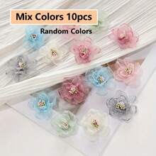 SHEIN 10 件仿真透明网状花，适用于 DIY 工艺品、服装配饰、布艺花和发饰。 - 彩色 - 查看 16