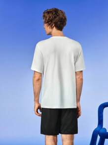 Notgurli Men Letter Print Short Sleeve Pajama Top