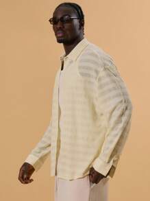 Musero Linen Long Sleeve Subtle Stripe Detail Shirt Button Up Spring Summer Holiday Vacation