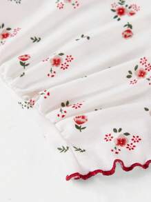Camiseta corta con decoración de lazo para niñas preadolescentes, dulce y versátil, de uso casual - Blanco - Ver 5