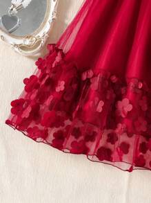 Vestido de fantasía con volantes y flores, elegante y casual, decorado con mochila, adecuado para fiestas, salidas, verano