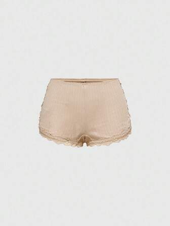 Knitted Jacquard Fabric Lace Trim Safety Shorts/Briefs