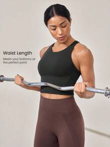 GLOWMODE Powersculpt™-Air Racerback Tank Round Neck Waist Length Medium Support Impact Running Training Quick Dry Moisture Wicking Cool Feeling Fall Winter