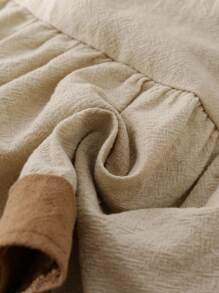 SHEIN 2-Piece Set Baby Girl Infant Toddler 0-3 Years Old Casual Daily Washed Cotton Big Peter Pan Collar Lapel Sleeveless Shirt Top Wide-Leg Pants Suit - Multicolor - View 8