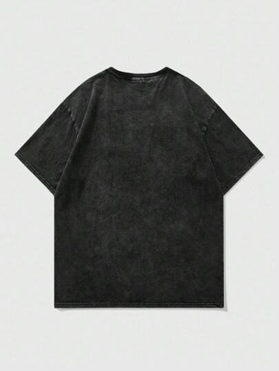 Goth T-shirt imprimé gothique avec motif unique d'œil et de main de squelette, convient pour les rassemblements de rue
