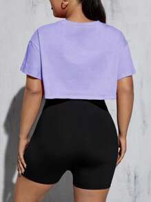 SHEIN Essnce Conjunto de camiseta e macacão esportivo casual de verão feminino plus size, roupas femininas de verão, conjuntos de duas peças femininas, conjunto de macacão feminino, roupas de duas peças de verão, roupas de verão, conjuntos de verão, Y2k, roupas de verão, conjuntos de verão, co ord de verão