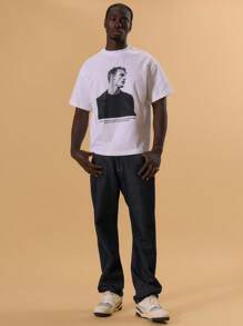 Musero Washed Denim Straight Leg Jeans Belt Loop Detailing - Blue - View 1