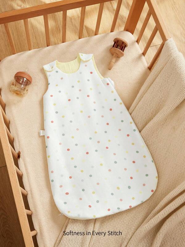 Cozy Pixies 1pc Newborn Baby Colorful Polka Dot Muslin Soft & Comfortable U-Shaped Swaddle Sleeping Bag