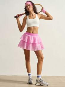 VARSIVA 女士夏季休闲荷叶边运动裙 - 粉色 - 查看 10