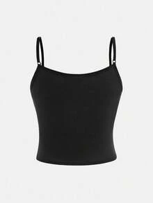 Tween Girls 街头时尚牛仔印花紧身裤、短款细肩带吊带背心和长袖连帽网眼上衣 3 件套，时尚风格 - 黑色 - 查看 13