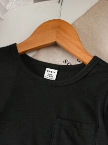 SHEIN Playful Pals 2 件女婴格子印花休闲韩版舒适时尚百搭服装，春夏 - 黑與白 - 查看 6