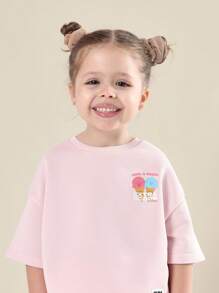 SUMWON 清凉清新冰淇淋印花夏季套装 女童休闲度假沙滩装 休闲装 舒适