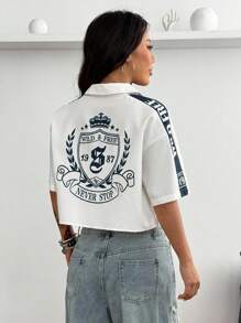 Coolane 女式军绿色复古短衬衫