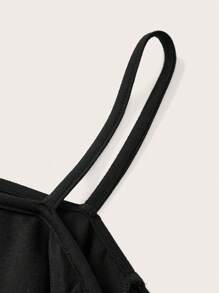 EMERY ROSE Milano Letter Slogan Print Plus Size Casual Camisole T-Shirt For Women, Suitable For Teacher's Day, Spring/Autumn,Fall Clothes For Women