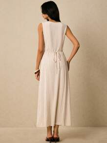 Poéselle 女式无袖条纹休闲度假连衣裙