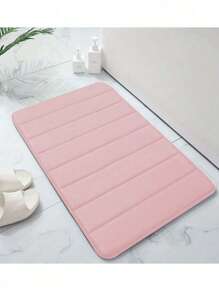 SHEIN 1pc Solid Color Simple Soft Memory Foam Sponge Absorbent And Non-Slip Bathroom Toilet Floor Mat Home Bathroom Decor Bath Rug Floor Carpet Outdoor Rug Door Mat Summer Bathroom Accessories
