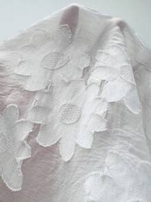 SHEIN LUNE 大码女式春夏提花半透明拉链飞行员夹克 - 黑色 - 查看 7