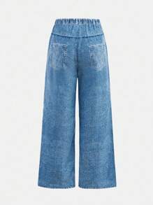 Tween Girls 街头时尚牛仔印花紧身裤、短款细肩带吊带背心和长袖连帽网眼上衣 3 件套，时尚风格 - 黑色 - 查看 5