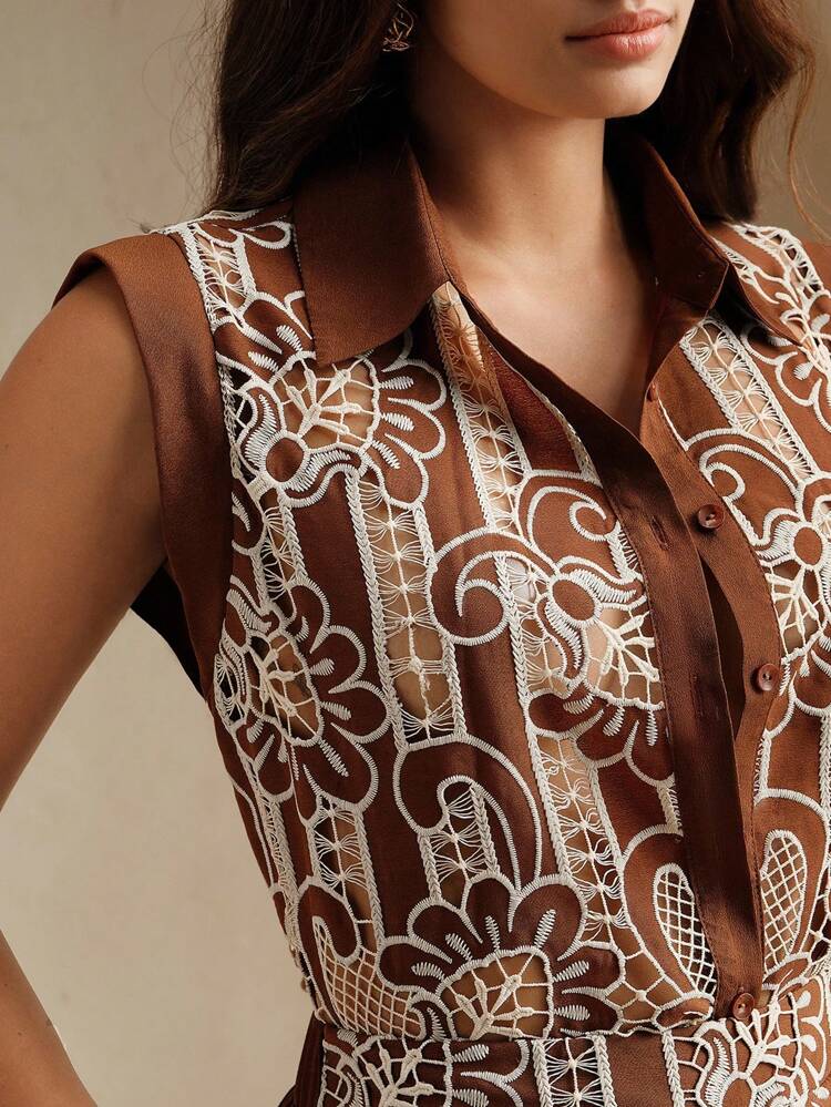 Elegant Low-End Old Money Chic Exquisite Heavy Embroidery Lace Suit, Summer