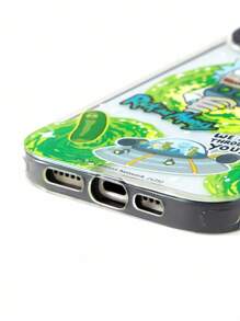 Rick and Morty X SHEIN 趣味双层手机壳，透明设计，经久耐用，时尚美观 - 星际旅行印花保护壳，兼容 11 - 17 Pro Max - 無色 - 查看 7
