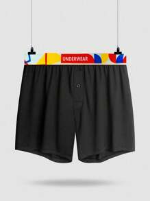 2pcs/Pack Men's Simple Printed Boxer Briefs - Multicolor - View 3