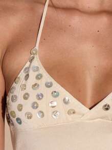 MUSERA Halter Neck Button Detail Cropped Fitted Cami Top Summer Vacation Y2k 90's Streetstyle Cool Girl Festival Holiday Sexy Cute Casual Rave Holiday Ibiza Night Out Going Out Tops