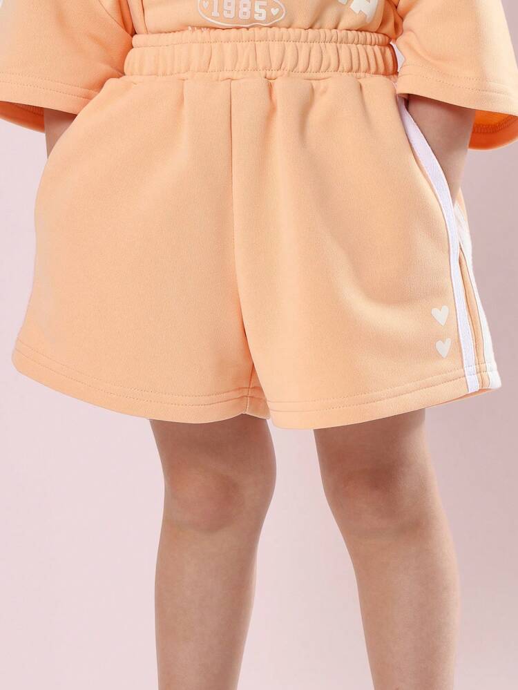 Los Angeles California Varsity Style Crop Sweatshirt Short Set