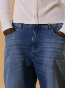 Musero Straight Leg Washed Denim Vintage Style Jeans Spring Summer Holiday Vacation Retro Streetstyle - Light Wash - View 5