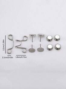 Bộ 3 Đai Thắt Lưng Quần, Bộ Khóa Thắt Lưng Có Thể Điều Chỉnh, Nút Thêm Cho Quần Jean Giúp Quần Jean Ôm Hơn, Nút Điều Chỉnh Cho Quần, Quần Jeans, Váy, Tay Áo - Bạc - Xem 4