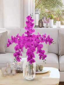 SHEIN 5PCS/3PCS/1PC 70cm Artificial Orchid Flowers, 9 Large Heads Of Real Touch Vivid Phalaenopsis Orchid Flower Stem, Classic Style Artificial Orchid Swags, Decorative Silk Phalaenopsis Flowers, Artificial Flowers Branches For Living Room Home Decoration, Hotel Wedding Floral Arrangement,Beautiful Home Decor For Halloween, Christmas, Chinese New Year,Great Gifts For Girlfriend And Mother On Valentine's Day And Mother's Day
