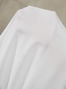 SHEIN Clasi Frill Trim Tie Neck Shirt - White - View 6