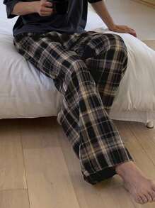 DAZY Men's Plaid Multi-Color Casual Home Pants, Spring & Summer, Fall Pajama