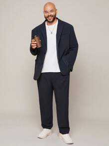 EASEVO 大码男士梭织长袖休闲西装套装