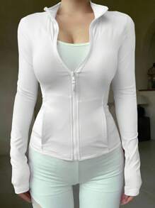 DAZY Women's Casual Sports Zipper Jacket, Regular Fit, Spring