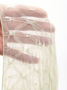DAZY Transparante mesh top met sluiting met één knoop