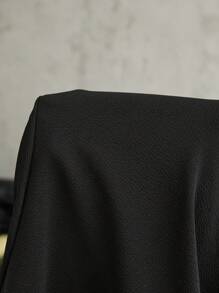 SHEIN EZwear 休闲黑色拉链短款大码飞行员夹克 - 黑色 - 查看 7