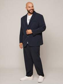 EASEVO 大码男士梭织长袖休闲西装套装