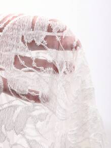 DAZY 女士优雅蕾丝短款泡泡袖 T 恤，夏季外出上衣 - 白色 - 查看 10