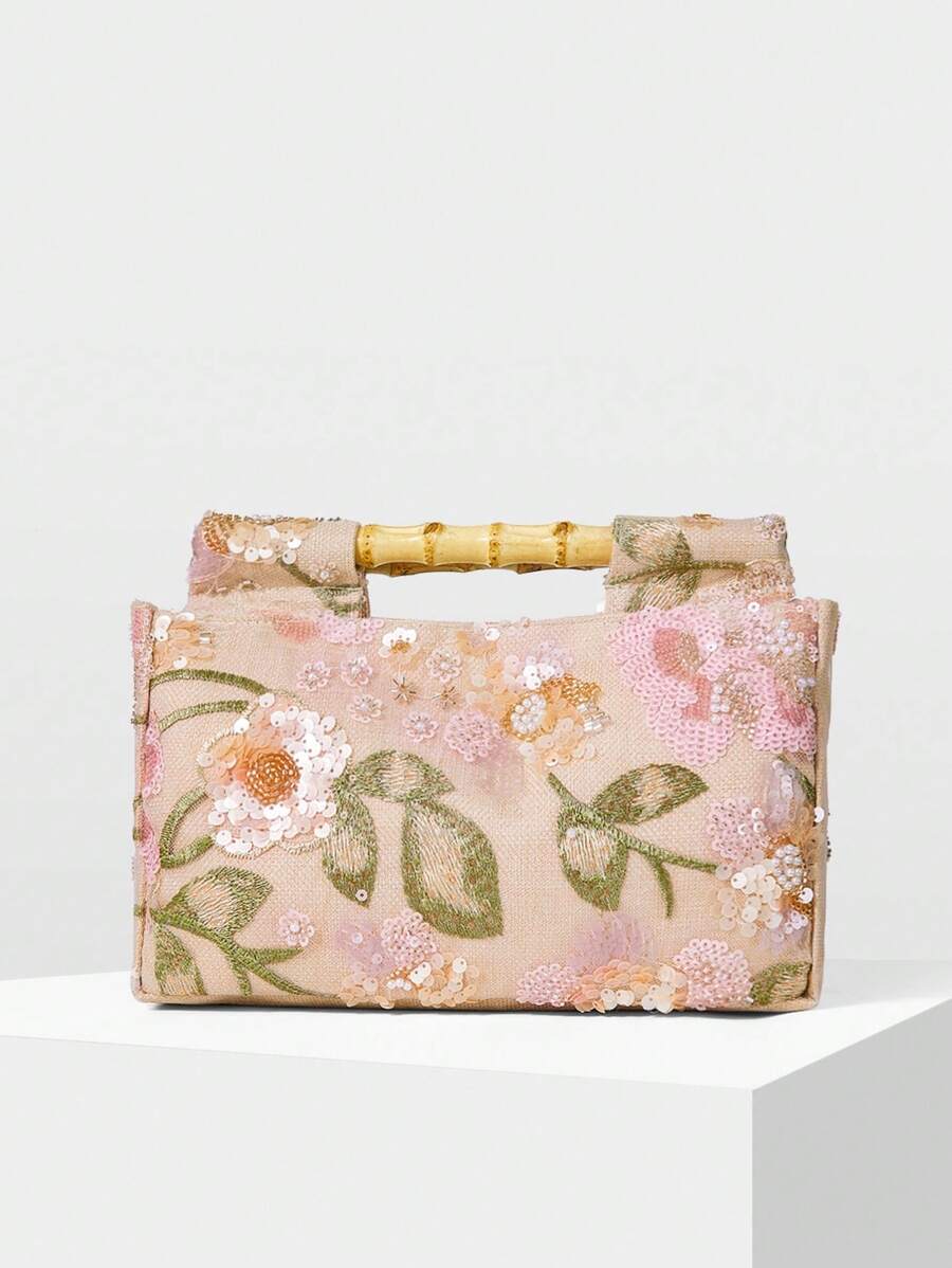 MOTF PREMIUM 撞色亮片刺绣手提包 - 彩色 - 查看 2