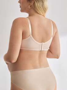 BloomMama Soutien-gorge d'allaitement à armatures transparent et coupe complète, grande taille, couleur abricot, confortable pour le port quotidien - Nude - Voir 2